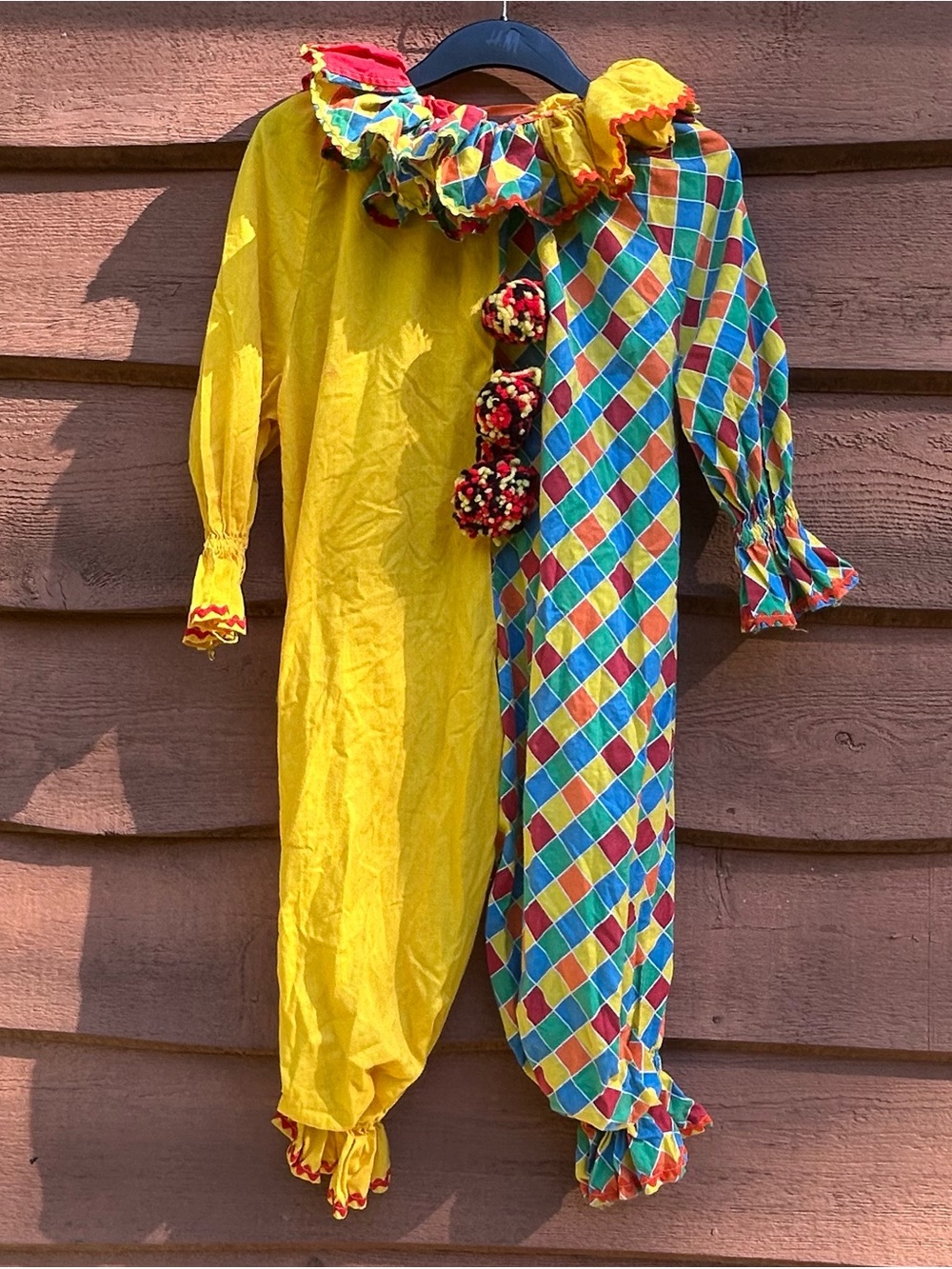 Vintage Handmade Kids Clown Costume Jumpsuit